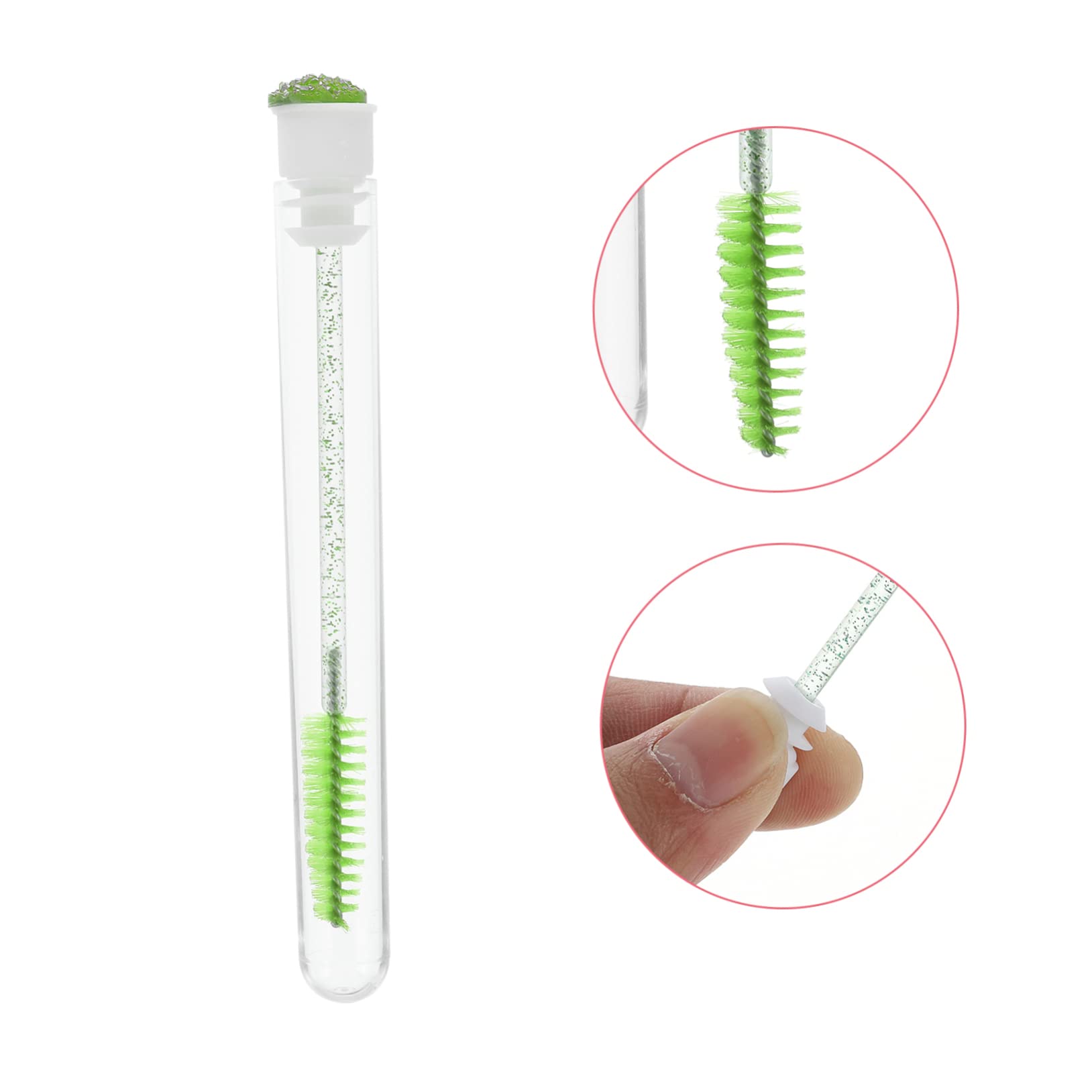 LIFKOME Eyelash Brush Tube Glitter 10pcs Lash Brow Comb Diamond Deep Green Non-scratch Material for Comfortable Use