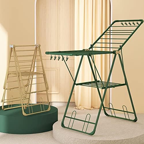 Foldable Clothes Drying Rack Foldable Portable Space Saving Clothes Drying Rack, Aluminium Drying Rack, Adjustable Height with Spread Wings, for Laundry, Bathroom, Balcony