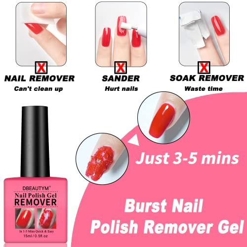 4 Pack Gel Nail Polish Remover,Gel Polish Remover For Nails In 1-5 Mins - Quick & Easy Gel Polish Remover Gift Set- Don't Hurt Nails, Professional Non-Irritating Nail Polish Gel Remover - 0.5 Fl Oz #TOP6