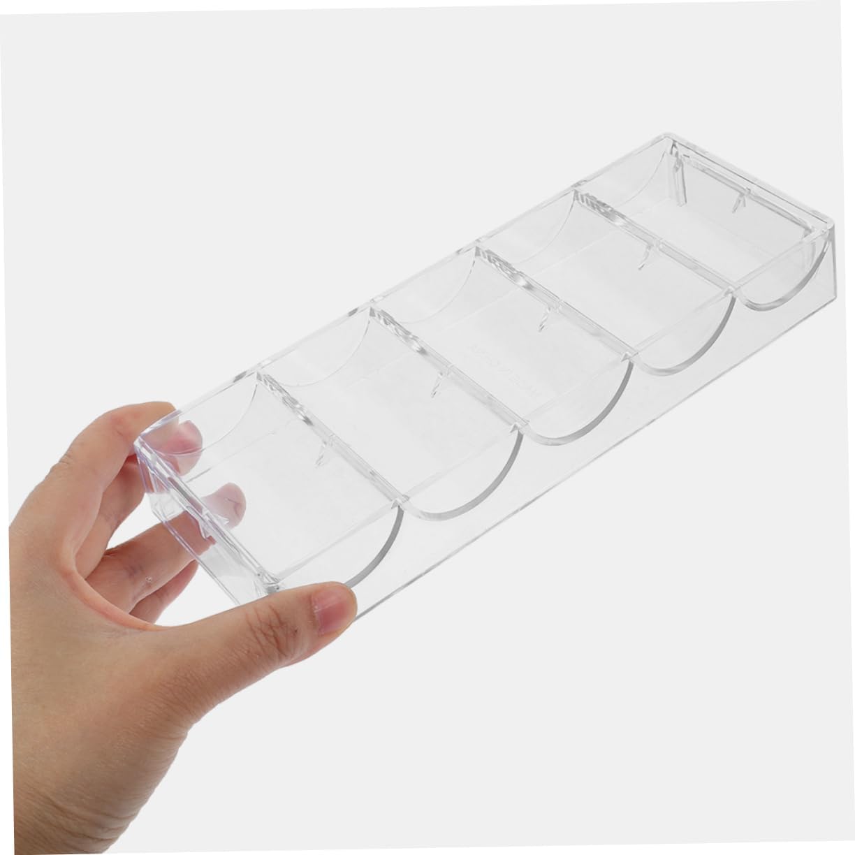 ORFOFE 2pcs Acrylic Poker Chip Holder Tray Multi-grid Poker Chip Storage Box Case for