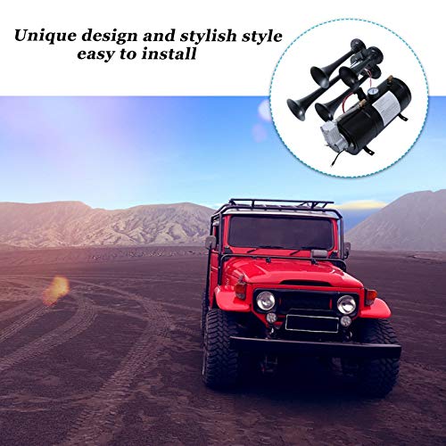 BESPORTBLE Kit de Buzinas de Trem Buzina de Ar 150 Psi 4 Trompete para Motocicleta CaminhÃ£o-Barco C