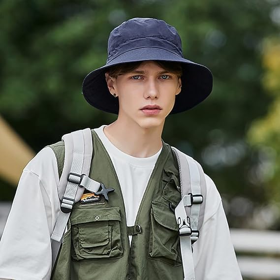 Image of Hat Cap for Men, Foldable Bucket Hat for Men Women Outdoor Activities Hiking Fishing Camping Multicolour
