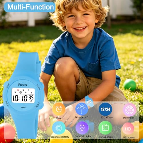 Image of Kids Digital Watch for Girls Boys,Children's Waterproof Colorful Light UP Outdoor Sport Watch with Stopwatch Alarm-Kids Gifts for Girls Boys
