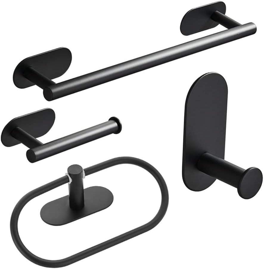 LSLYTQ Bathroom Hardware Set, Brushed Gold Robe Hook, Towel Bar, Toilet Paper Holder, Bath Bathroom Accessories