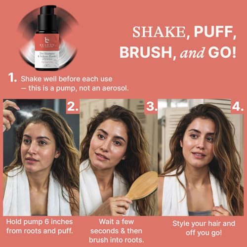 Beauty by Earth Non Aerosol Dry Shampoo Powder - Volumizing Non Toxic with Biotion, Oil-Absorbing Natural Ingredients, Made in USA - Image 4