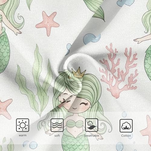 Toddlers Underwear Floral Cotton Girl Panties Cute Briefs Kids Undies Cute Cartoon Mermaids Colorful Hair Size 83