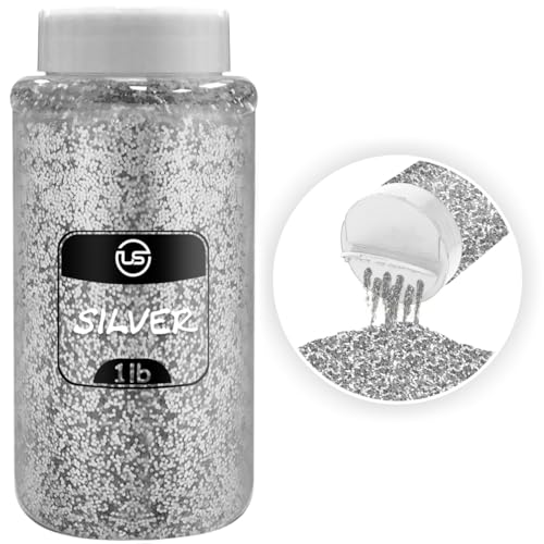 Silver Glitter Bulk 1 LB/16OZ Fine Glitter for Crafts Resin Tumblers