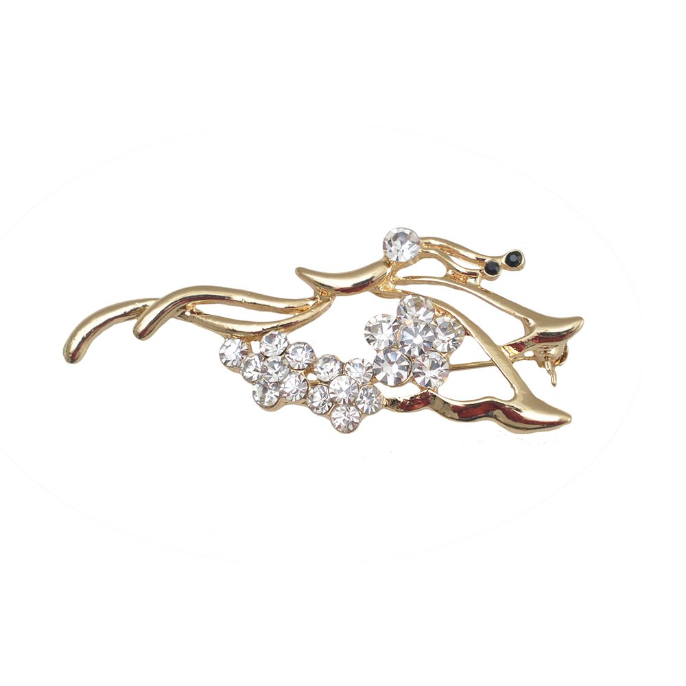 Silver Flower Brooch Pin, Elegant Design