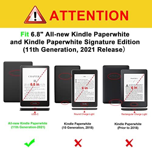 Fintie Etui z podstawką do Kindle Paperwhite 6,8" (11. generacji - 2021) i Kindle Paperwhite Signature Edition - wysokiej jakości skóra PU pokrowiec z gniazdem na karty i paskiem na rękę (ZY- Vintage Brązowy)