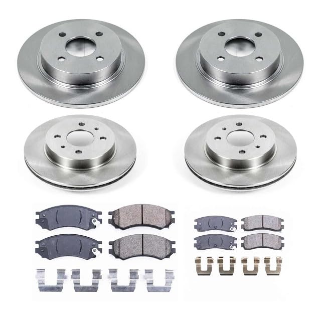 Image of PowerStop Front and Rear Brake Kit for Saturn SC1 1996-98 |SC2 1996-98 |SL 1996-98 |SL1 1996-98 |SL2 1996-98 |Saturn SW1 1996-98 - Z17 Ceramic Brake Pads & Disc Rotors Replacement, KOE4378