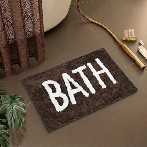 Image of Bathmat 1200 GSM Microfiber Machine Washable and Quick Dry Bathroom Mats for Bathroom /Kitchen /Home /Office /Bathroom /Entrance (38cm x 58cm, Pack of 1) Coffee