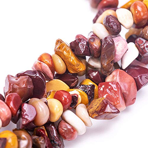 Image of 5-8mm Mookaite Jasper Chips Natural Chip Stone Beads for Jewelry Making | Semi Precious, Loose Gemstone, Healing Crystal, Rocks, 230Pcs Strand, Drilled, DIY Bracelets Necklaces Earrings Crafts Supply
