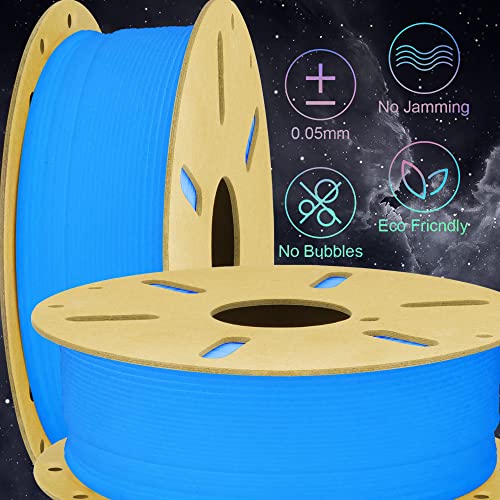 Image of TTYT3D Glowing in Dark Blue PLA 3D Printer Filament, 1.75mm 1Kg 2.2lbs 3D Printing Material, Widely Fit for 3D Printers, Glow in Dark Blue PLA