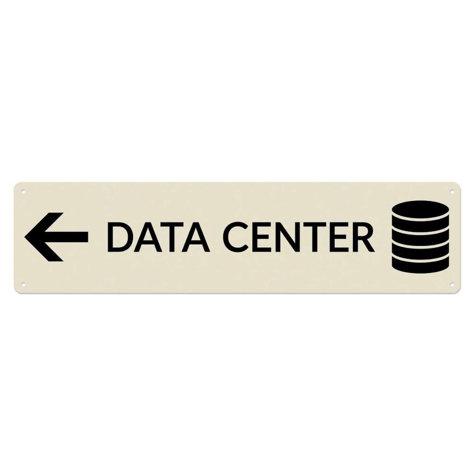 Okahys 4X16inch(10X40cm) Data Center Left Direction Metal Tin Sign