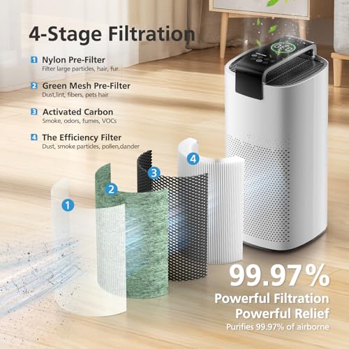 Image of MR7566 Replacement Filter Compatible with MORENTO MR7566 Air Purifier for Home Large Room, 4-in-1 High-Efficiency MR7566-WF for Odor and Smoke, MR7566 Filter for MORENTO, 2 Pack