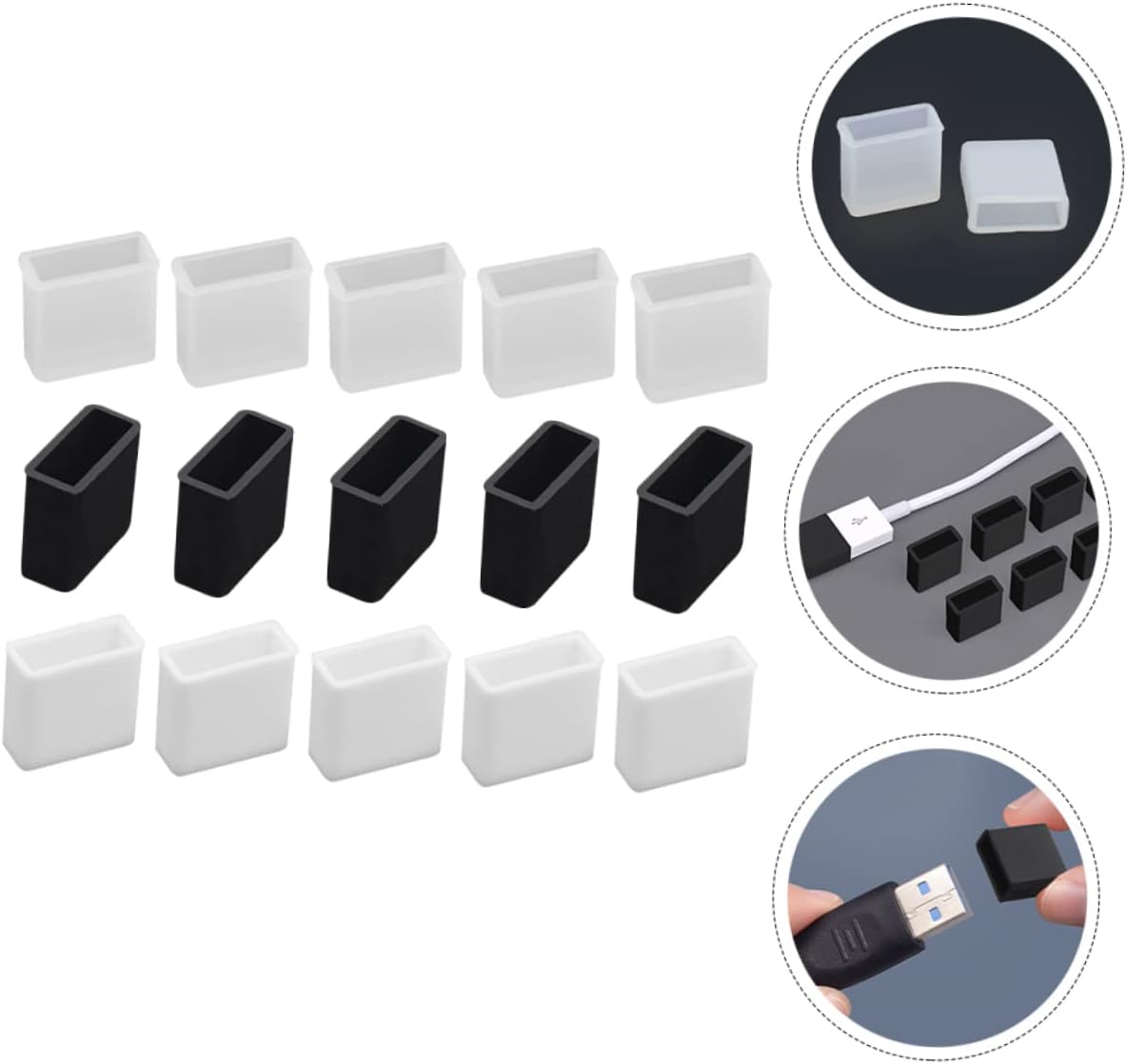 GARVALON 120pcs USB Port Protectors USB Plugs Stopper Caps Port Covers for Clean and Practical Use