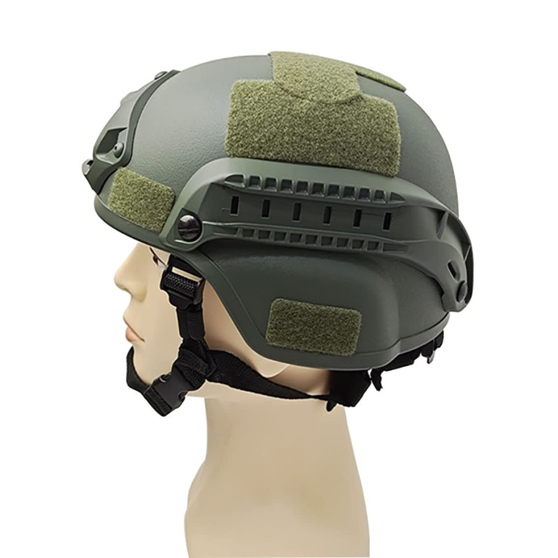 Tamaño de Casco de Airsoft rápido de Airsoft Casco Universal Casco Ajustable Celmets Protectores de Soporte NVG para Cazar, Negro, Verde