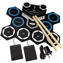 Unleash Your Creativity: The RockJam Roll Up Drum Kit offers an extensive range of drum sounds and percussion effects, allowing you to express your musicality in unique ways. With nine silicone drum pads and two pedals, you have the tools to create y...