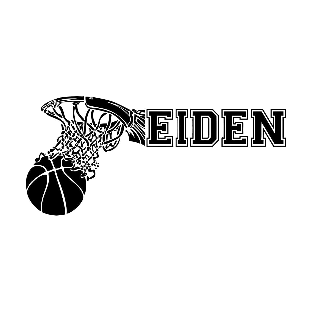 Lzhouting Wall Stickers 4897 Custom Name Basketball Wall Sticker Basketball Ring Personalized Name Vinyl Art Wall Decal Basketball Sports Sticker Small - 42X20cm