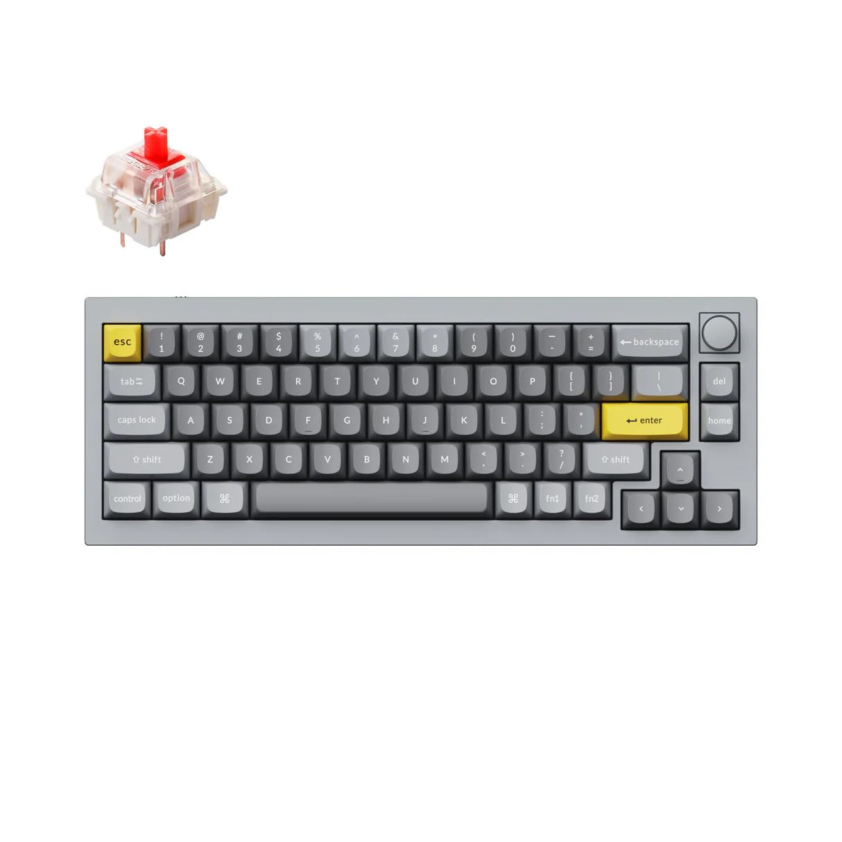 Keychron Q2 Wired 65% Mechanical Keyboard with Knob & RGB - Hot-Swappable Gateron G Pro R…