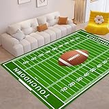 Football Field 5x7 Rug for Boys Bedroom Sports Rugs for Boys Room Decor, Soft Football Rug for Kids Playroom, Area Rug for Game Room or Man Cave Carpet