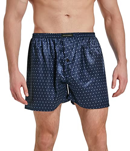 Men's Satin Boxer Briefs Pack, Silk Feeling Sleep Shorts with Fly Underwear4