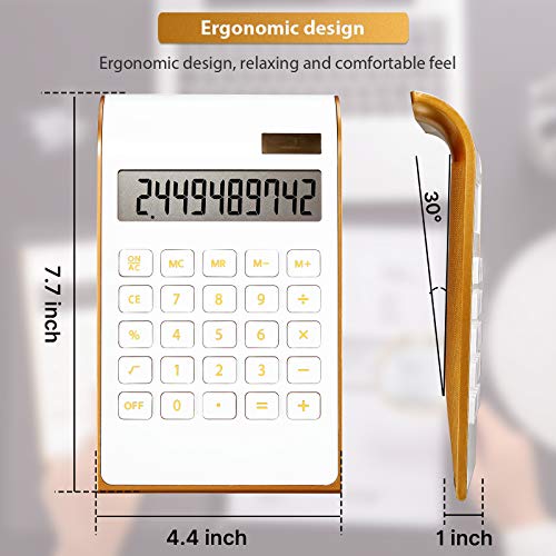 2 Pieces Office Home Calculator Slim Calculator Cute Calculator Solar Power Calculator Desk Calculator Tilted Lcd Display For Business Office School Supplies, 10 Digits #TOP1