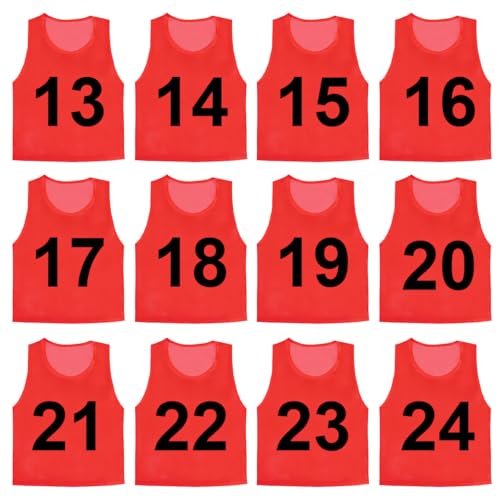 Chasubles d entraînement football TOPTIE gilets de sport numérotés 1-12 bavoirs