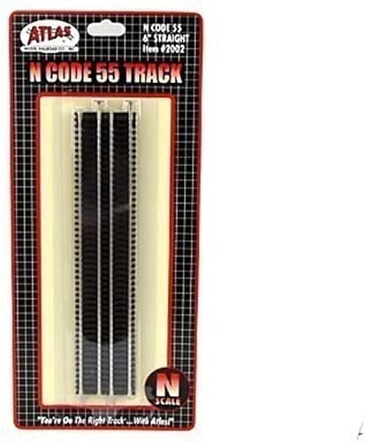 Atlas N Code 55 Níquel Plata 6 pulgadas de pista recta 6 trenes