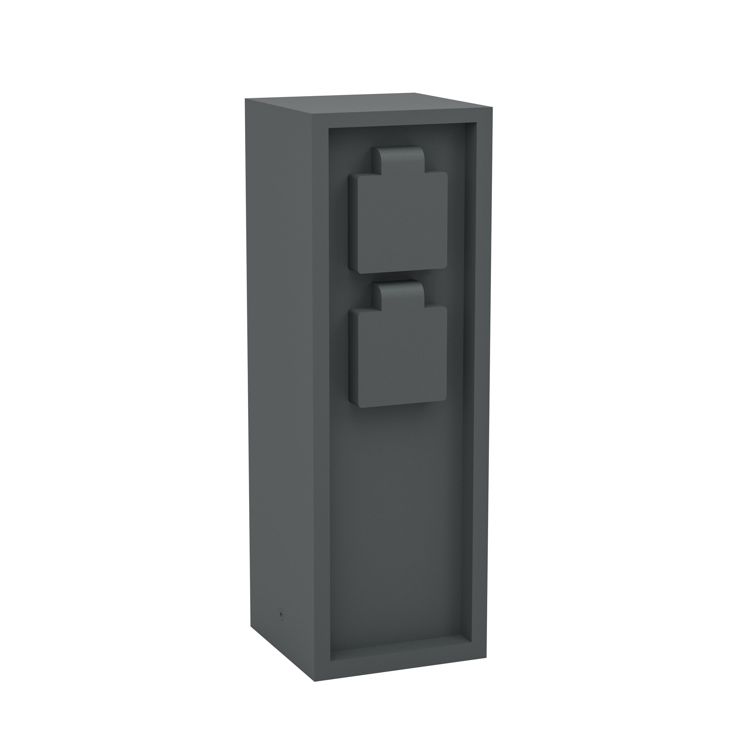 Eglo Garden Socket Pillar Park 5, Distribution Socket for Underground Cable, Outdoor Power Distributor with 2 sockets, Aluminium in Anthracite, IP54 — image 1