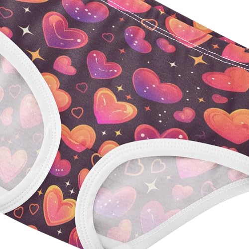 Wusikd Hearts Pink Girls' Underwear Cotton Orange Girls Briefs Soft Toddler Underwear 2T4