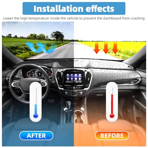 Image of Dash Cover Mat for Chevy Chevrolet Traverse 2018 2019 2020 2021 2022 2023 2024 Non-Slip Dashboard Cover Mat Sunshade UV Rays Protector Interior Accessories