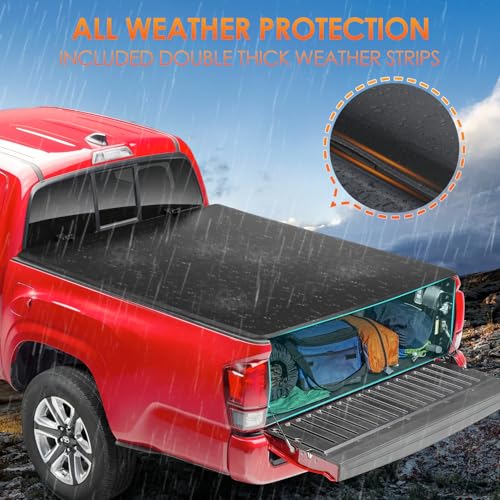 Image of Nilight Soft Tri-fold Truck Bed Tonneau Cover Compatible with Chevy Silverado 1500 /GMC Sierra 1500 2014-2026, 6.7ft