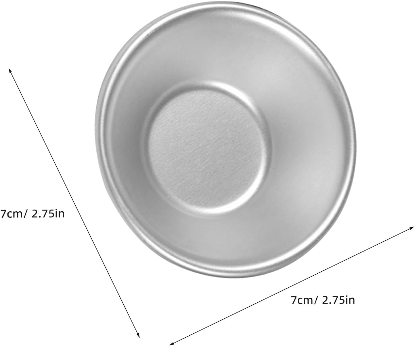 Operitacx 30pcs Metal Pudding Moulds, 2.8'' Aluminum Alloy Popover Pans - Egg Tart Molds - Small Flan Baking Cups, Mini Round Cake Tin for Chocolate, Rice Cake