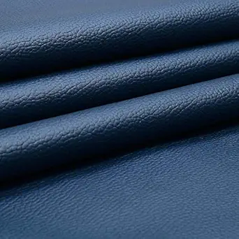 SOF Fabrics Upholstery Rexine Fabric/Artificial Leather Sheet - 140 cms Width - PU Mix, Matte Finish - 1 Meter Multiple Navy Blue