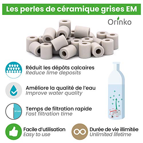 EM Orinko 25 perle di ceramica grigie + 35 perle