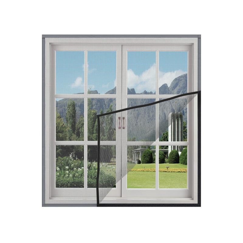 Atlara Mosquito Net for Window (Size - 80cm X 115cm) Colour - Grey DIY Upgraded Net for Windows Perfact Size Pre-Stitched Window Net for Home Ready to Use Removable Mesh for Windows