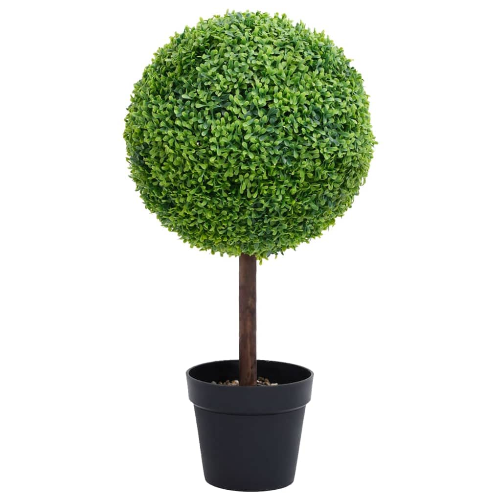 YAFF Artificial Boxwood Plant with Pot Ball Shaped Green 28