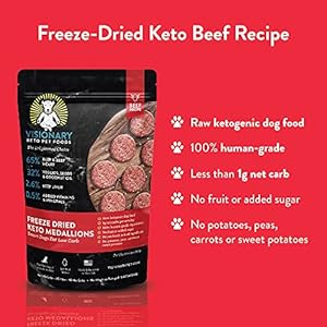 Visionary Pet Meals Beef Freeze Dried Canine Meals | Excessive Protein, Low Carb and Grain Free, Made with Human Grade Substances for Optimum Vitamin and Digestion Pure Beef Formulation, 3.5oz Trial Measurement
