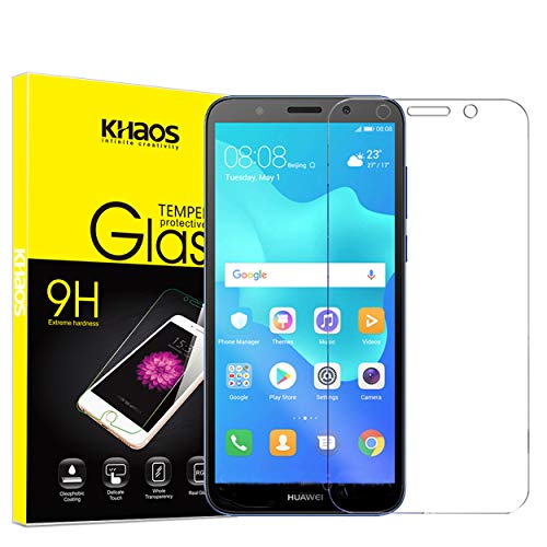 for Huawei Y5 2018 Screen Protector,KHAOS Tempered Glass Screen Protector for Huawei Y5 Prime 2018 DRA-L22 Ultra-Clear Anti-Bubble Ant-Scratch