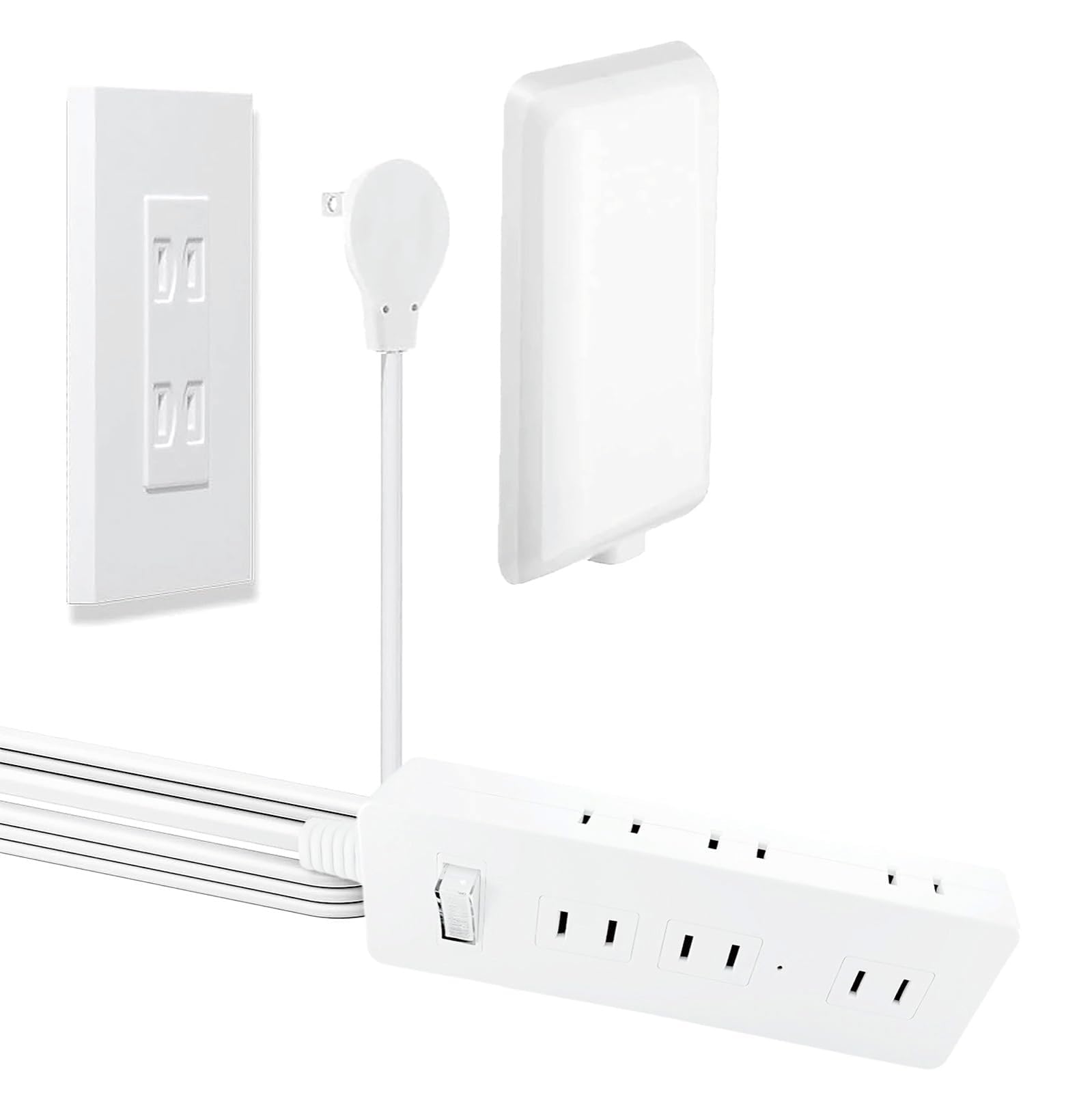 JOELEW 電源タップ 壁に溶け込む コンセントカバー 2m 9個口 ほこりシ…