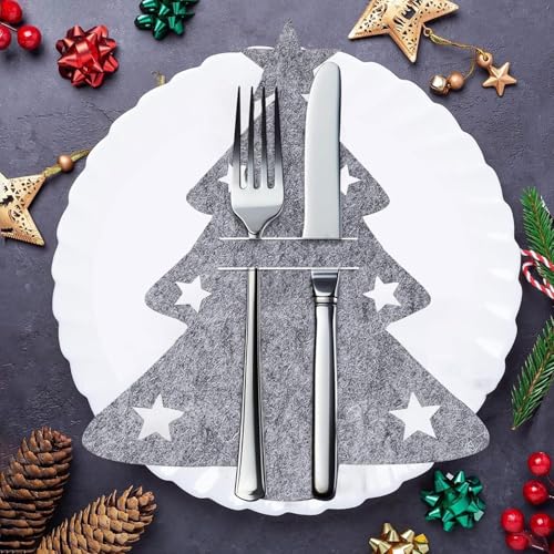 Besteckhalter Weihnachten Filz,12 Stück Bestecktasche Weihnachten...
