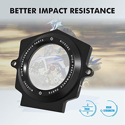 NICECNC Black Clear Cam Shaft Cover Compatibel met Yamaha Raptor YFM 700 700R 2006-2020 2021 2022 Replacement for 1S3-11185-00-00, 1S3-11185-10-00 - Image 4