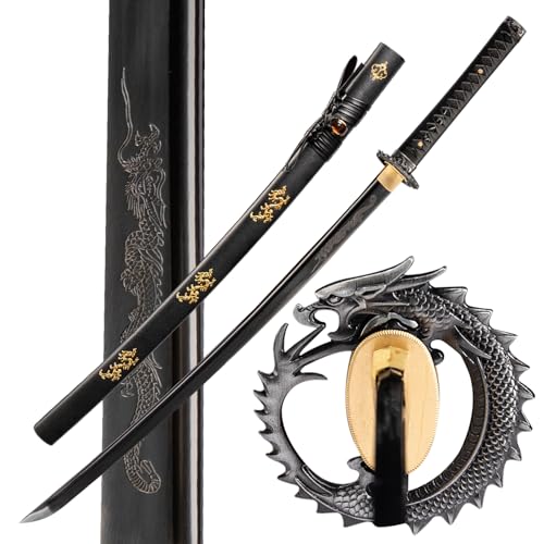 Handmade Japanese Katana Sword Real - Authentic Hand Forged Full Tang 1060 High Carbon Steel Samurai...