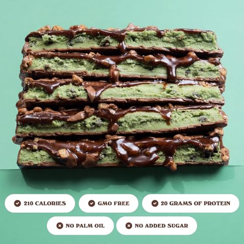 Image of Barebells Mint Chocolate Crisp Protein Bar - 20g Protein - No Added Sugar - 12 x 55g High Protein Snack - Post Workout Snack (Pack of 2)