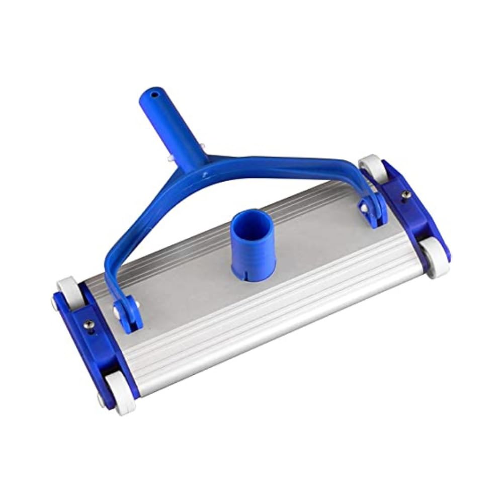 Siqua Limpiafondos Piscina Aluminio Resistente 35 cm, Aspirador Manual para Piscinas, Compatible con Manguera Ø38 mm y Pértiga con Clip, Accesorio de Limpieza y Mantenimiento de Agua Cristalina