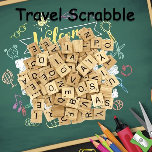200 Stück Scrabble Buchstaben Holz A bis Z Puzzle, Scrabble Junior, Scrabble Buchstaben, Holz Buchstabe Fliesen zum Spielen für Kindererziehung Bastelarbeiten Schlafzimmer Decor