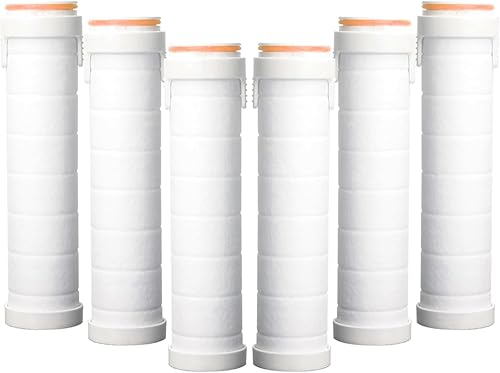 Luxsego Filtros de cabezal de ducha para cabezal de ducha de alta presión, 6 cartuchos de filtro de algodón PP para suavizar agua dura, filtros