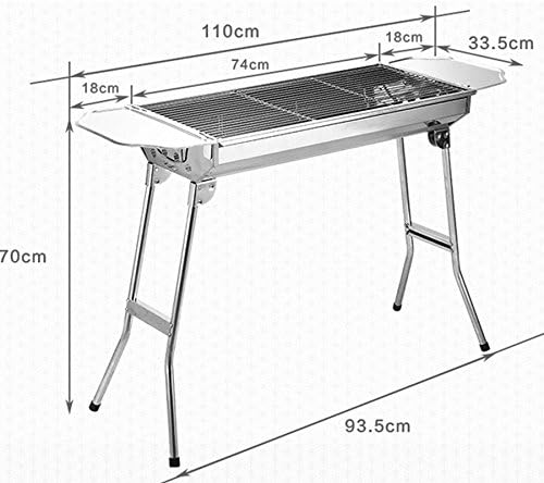 SunJas Barbecue a Carbone Portatile Barbecue Grill Pieghevole in Acciaio Inossidabile Barbecue a Carbonella per 5-10 Persone (110*33.5*71.5 CM) SunJas Barbecue a Carbone Portatile Barbecue Grill Pieghevole in Acciaio Inossidabile Barbecue a Carbonella per 5-10 Persone (110*33.5*71.5 CM)