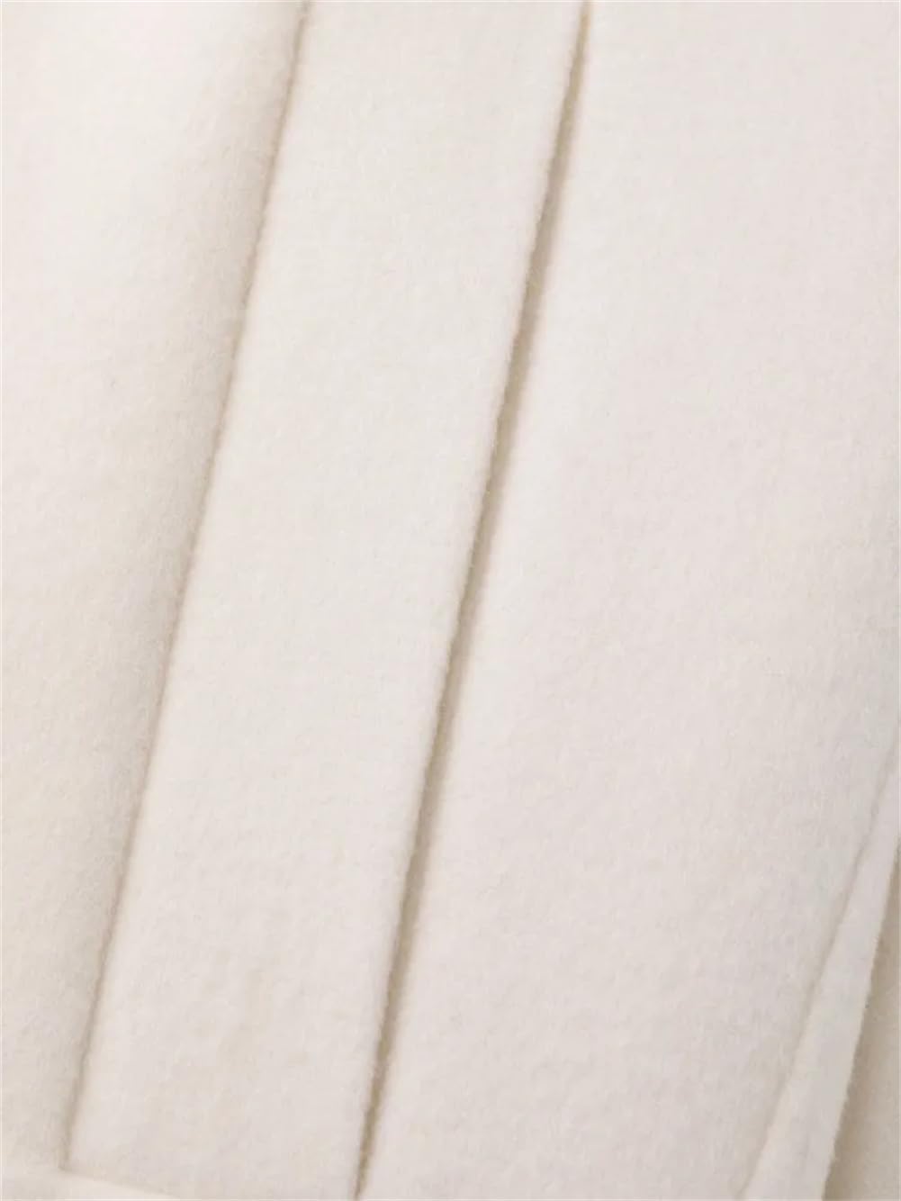 Vsadsau Abrigo largo para mujer, cárdigan blanco con cinturón ajustable, falso de dos piezas, abrigo de lana extra largo